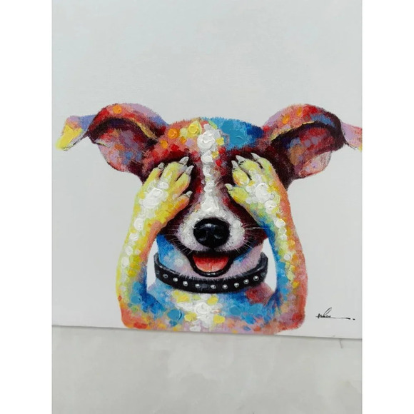 Signature Hand Painted Canvas Of Yorkie Multicolor Size 20" x 15" - Picture 1 of 8